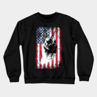 Patriotic Great Danes American Flag Crewneck Sweatshirt